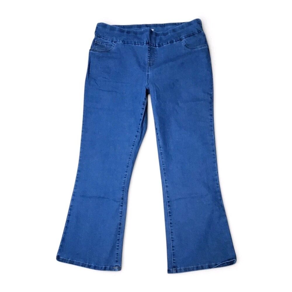 Woman Within Flex-Fit Pull-On Bootcut Gap-Free Stretch Denim Jeans Sz 20P NEW